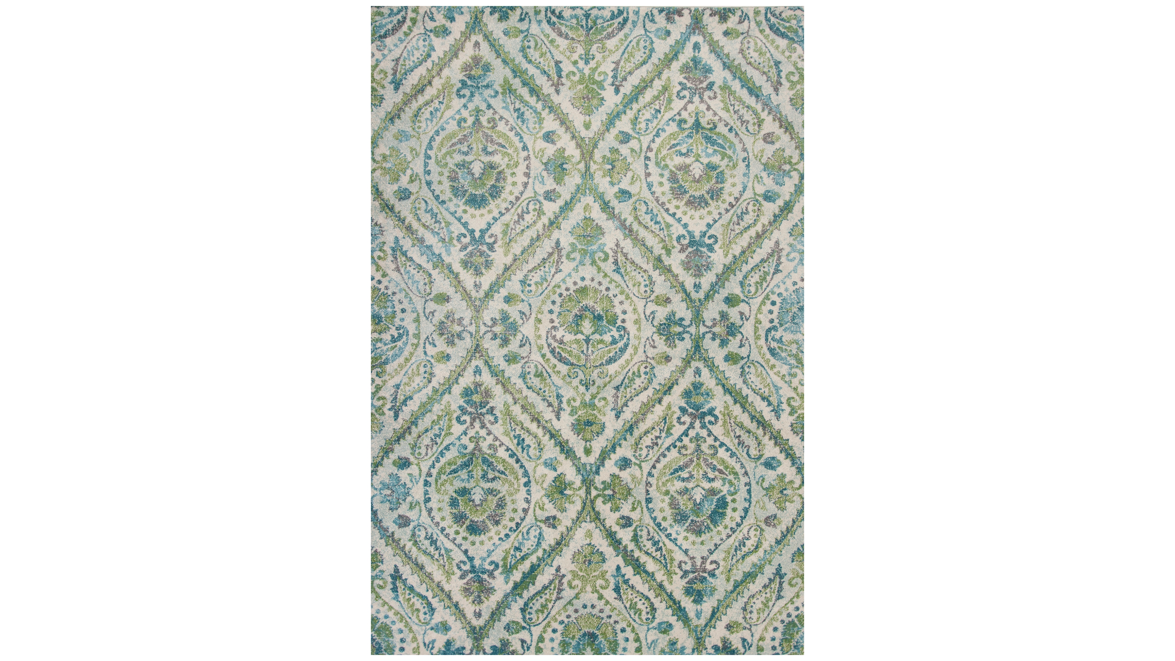 Kas Stella Parisian 6256 Ivory/Teal 3'3" x 4'11" Area Rug