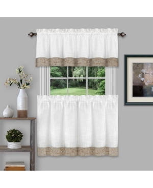 Achim Oakwood 58x24 Window Curtain Tier Pair In Natural