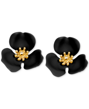 image of Zenzii Gold-Tone Painted Flower Stud Earrings