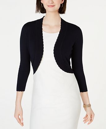 formal dress bolero shrug Elegant White Chiffon for WomenRuffle Short Sleeve Open Front Cropped Cardigan for Evening Wedding Party Cove sleeveless blouse Bolero Shrug - Macy's