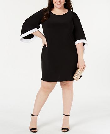 MSK Plus Size Bell-Sleeve A-line Dress - Macy's