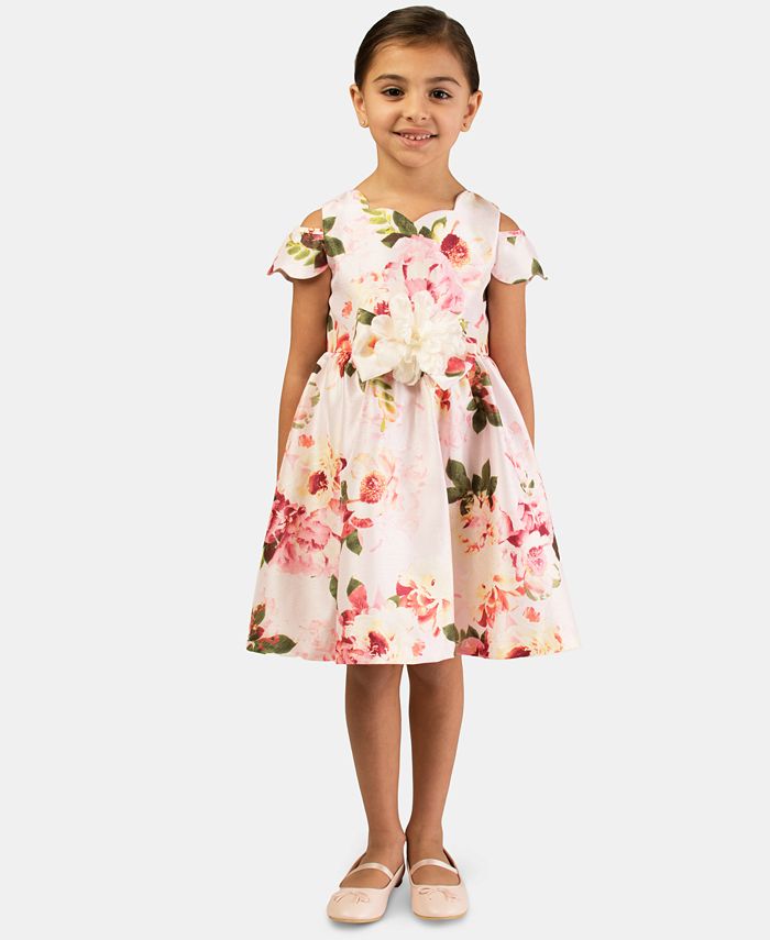 Bonnie Jean Toddler Girls Floral Shantung Dress - Macy's