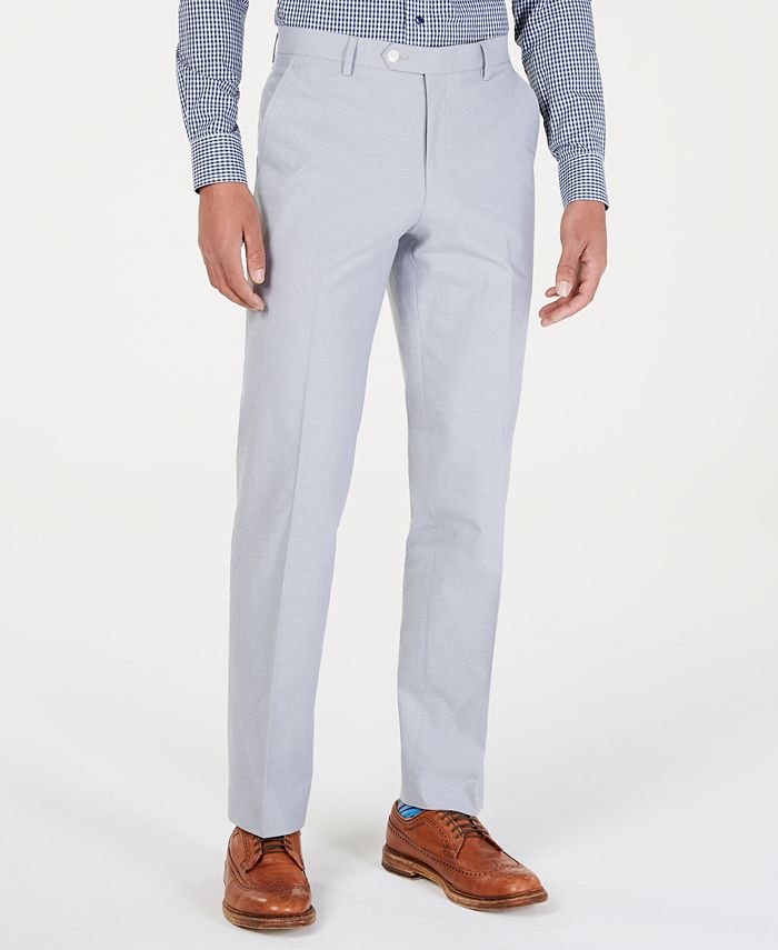 Tommy Hilfiger Men's Modern-Fit THFlex Stretch Light Gray Chambray Suit ...