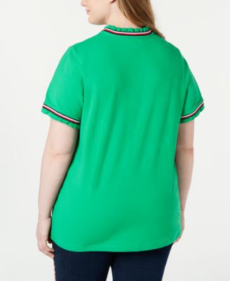 Tommy Hilfiger Plus Size Ruffled Piqué Polo