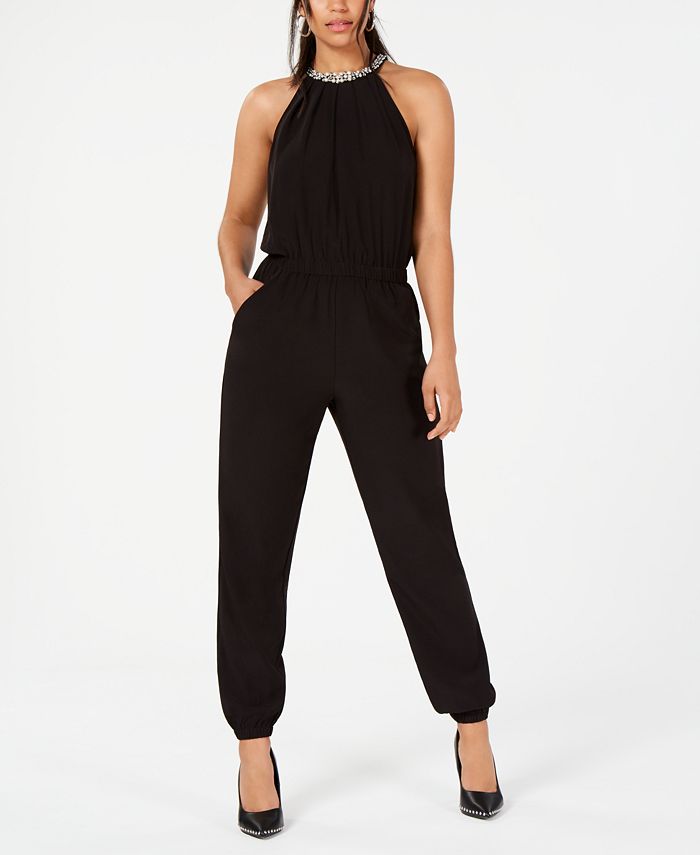 XOXO Juniors' Embellished Ruched Jumpsuit - Macy's