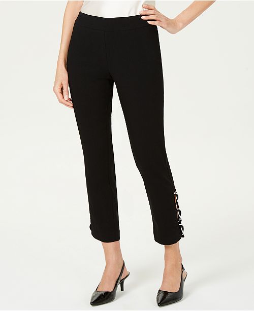 JM Collection ContrastLoop Ankle Pants, Created for Macy's & Reviews