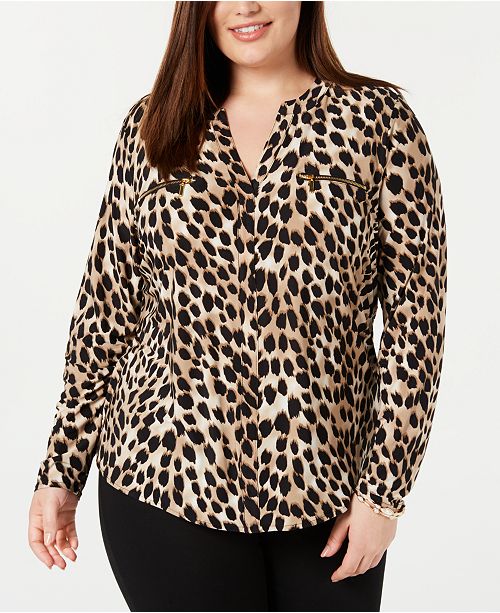 Inc International Concepts Inc Plus Size Animal Print Top Created