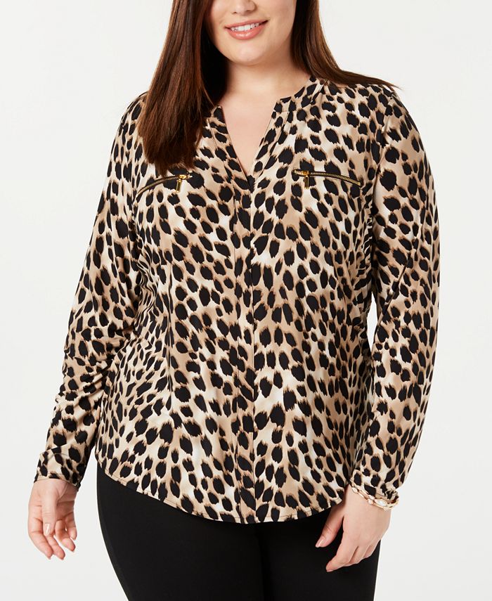 I.N.C. International Concepts Plus Size Zip-Pocket Top, Created for Macy's  - Macy's