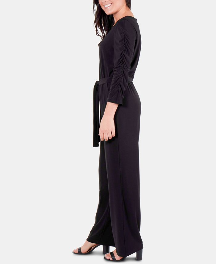 NY Collection ElbowSleeve VNeck Jumpsuit Macy's