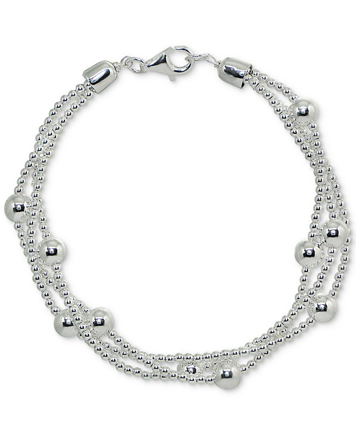 Giani Bernini Beaded Multi-Layer Bracelet in Sterling Silver, Created ...
