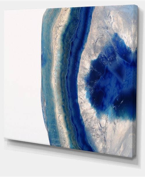 Design Art Designart Macro Of Blue Agate Stone Abstract Canvas