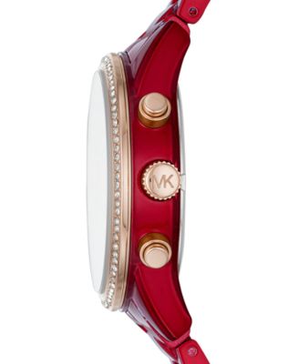 Women's Ritz Red Stainless Steel Bracelet Watch 37mm - Macy's