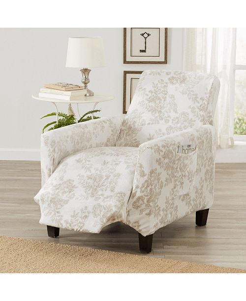Velvet Plush Printed Form Fit Stretch Recliner Slipcover