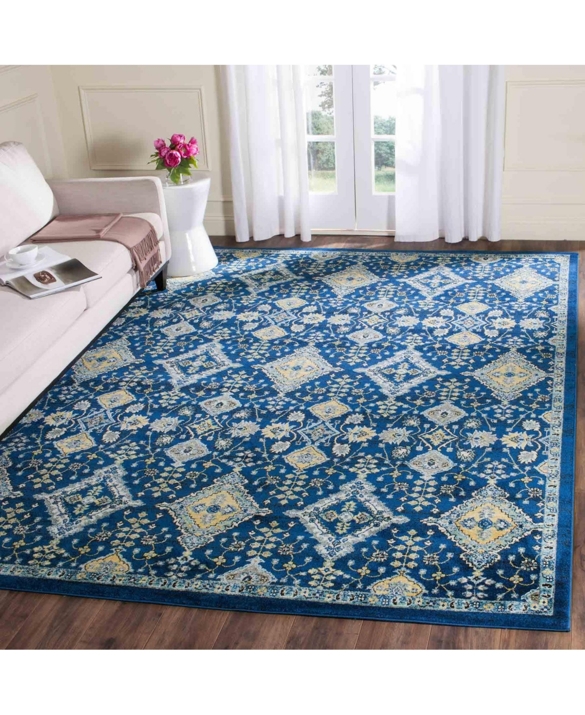 Safavieh Evoke Royal and Ivory 9' x 12' Area Rug - Dark Blue