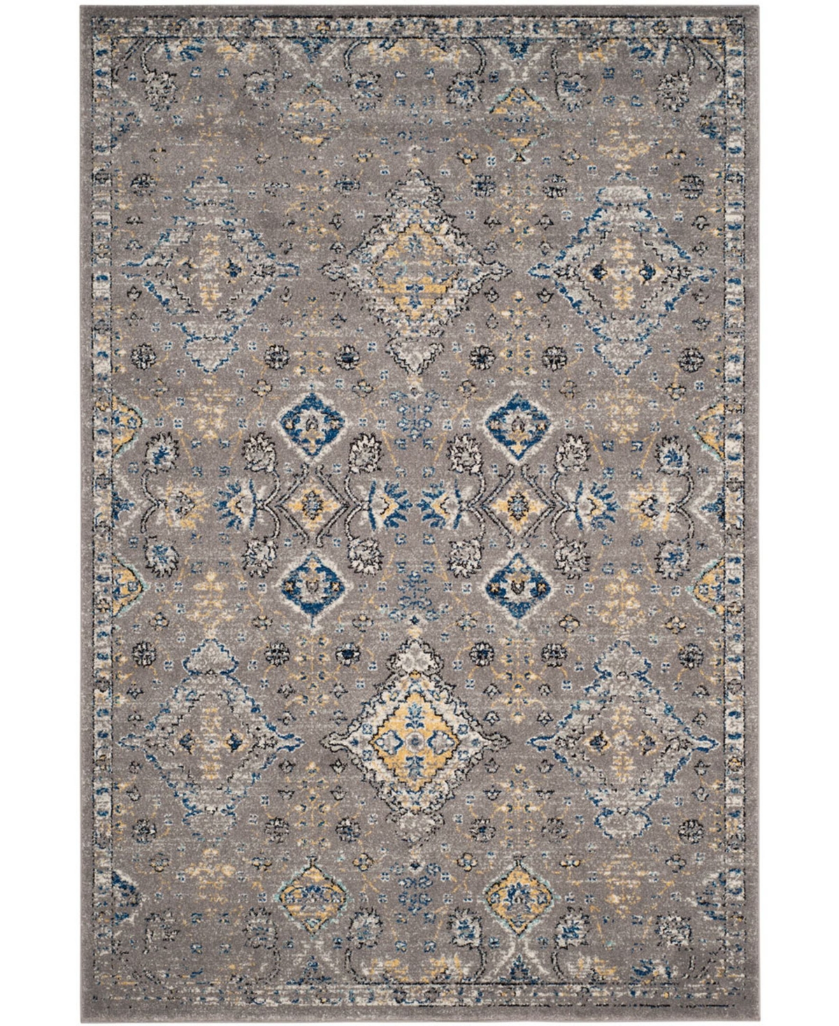 Safavieh Evoke Dark Gray and Yellow 10' x 14' Area Rug - Dark Gray