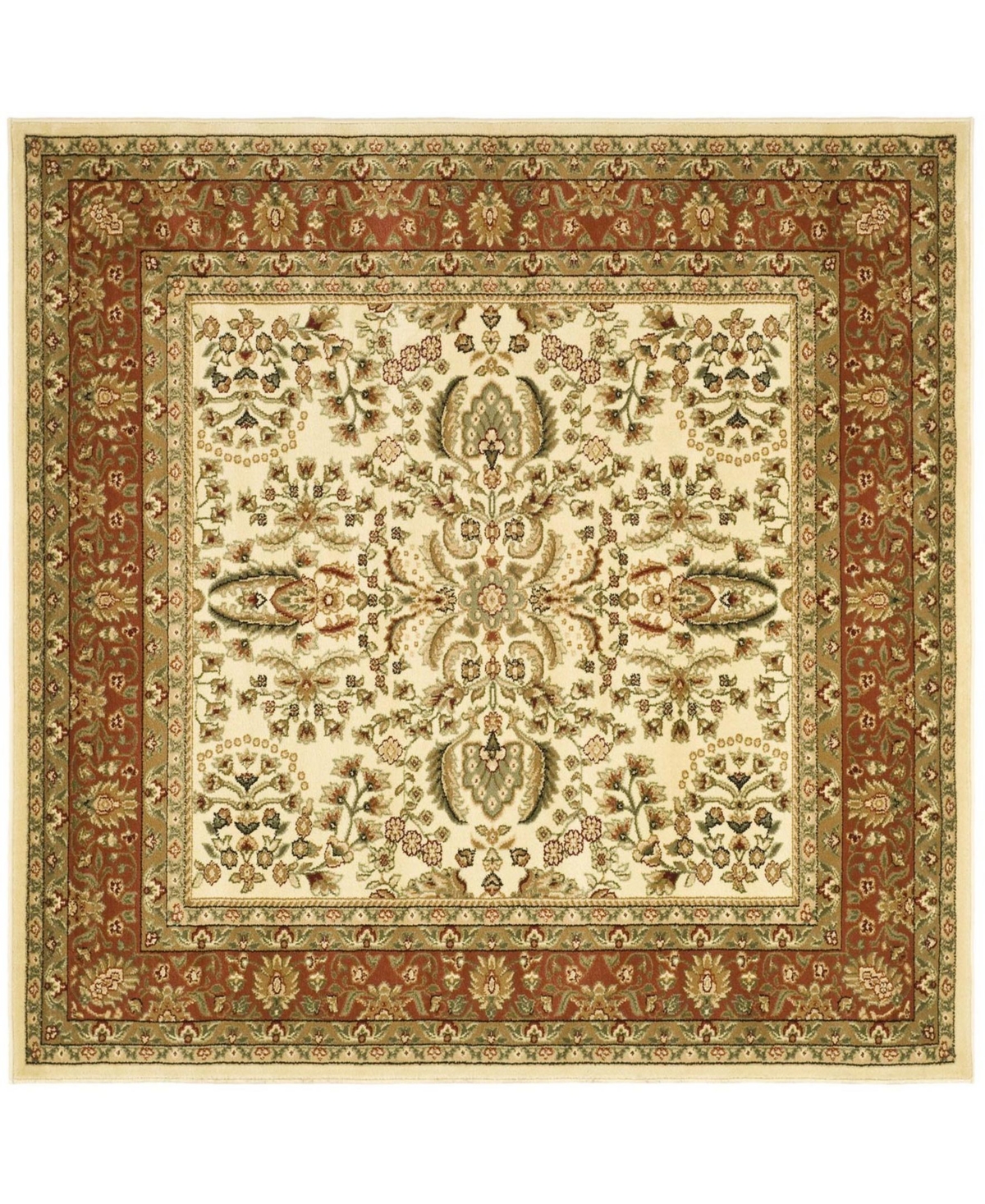 Safavieh Lyndhurst Ivory and Rust 10' x 10' Square Area Rug - White Grou