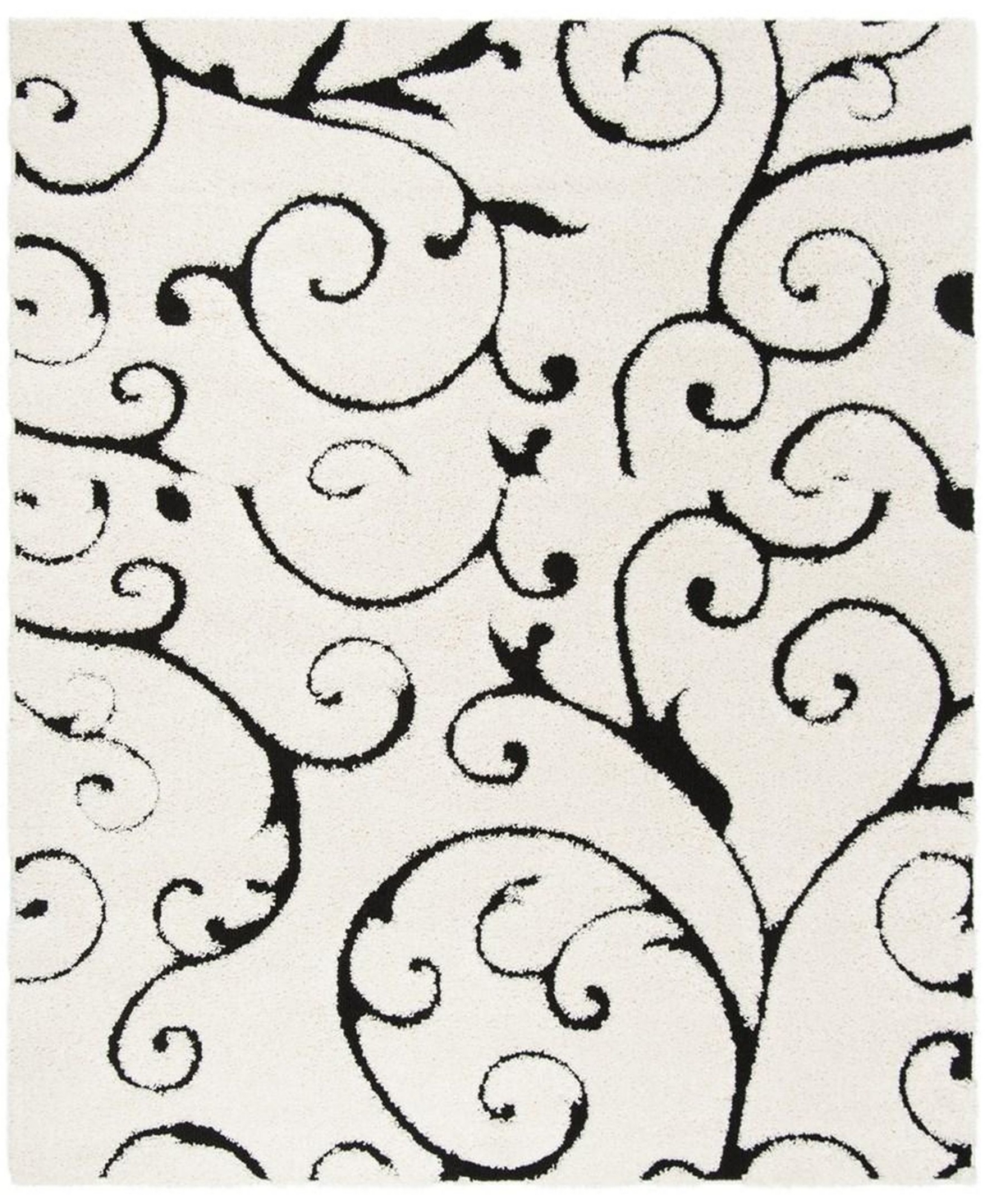 Safavieh Shag 6'7in x 6'7in Square Area Rug - Ivory/Black