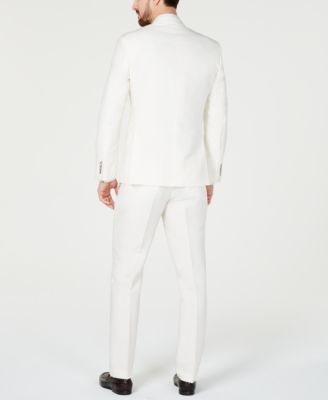 Perry Ellis Men's Slim-Fit White Suit