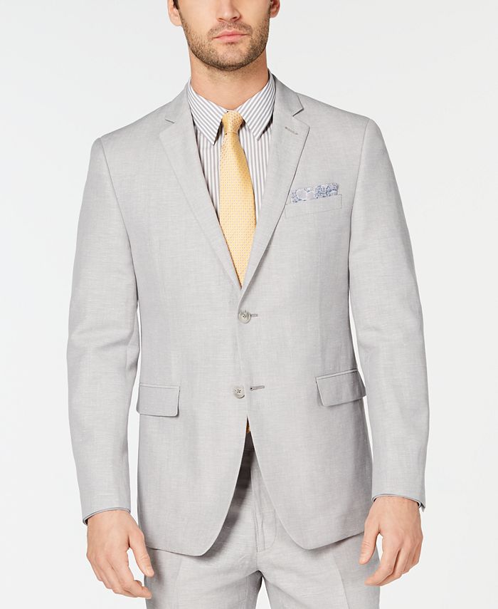 Perry Ellis Men's Slim-Fit Light Gray Suit - Macy's