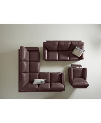 Furniture Orid Roll Arm Leather Sectional And Sofa Collection, Created for Macy's