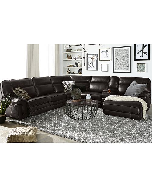 Furniture Closeout Myars Leather Power Reclining Sectional