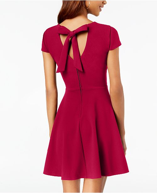 B Darlin Juniors Bow Back Fit Flare Dress Reviews Dresses Juniors Macy S