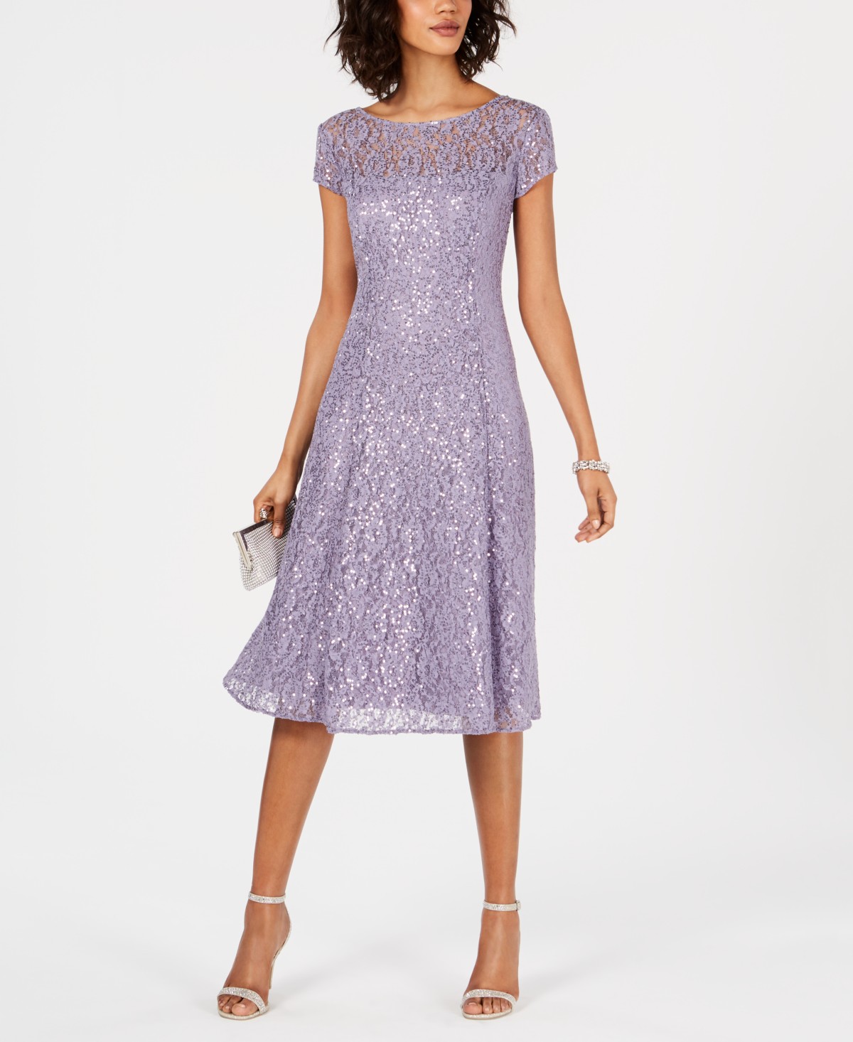 Женские платья SL Fashions Women's Sequined Lace Midi Dresses — фото 1