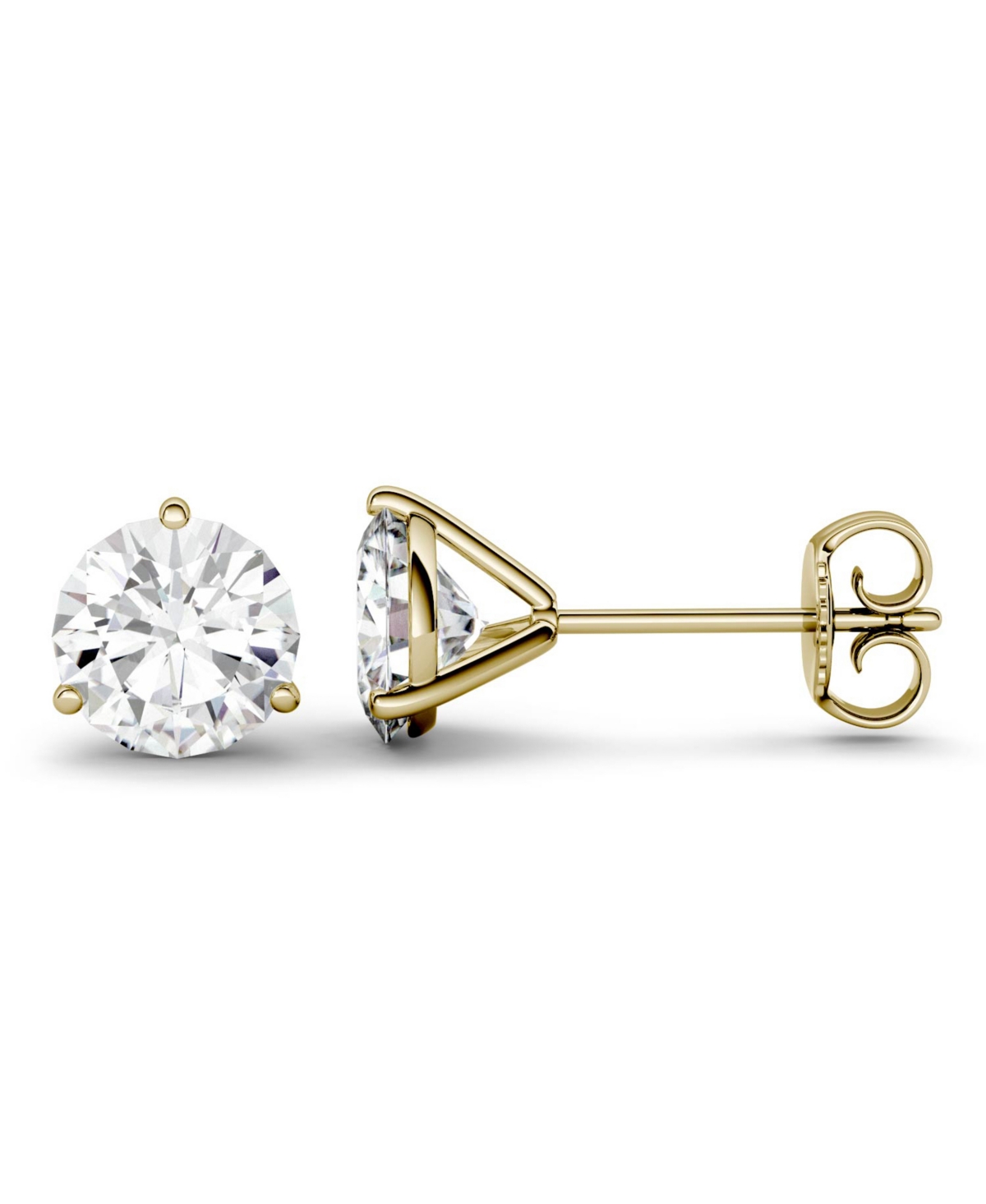 Moissanite Martini Stud Earrings (2 ct. Diamond Equivalent) in 14k White or Yellow- Gold