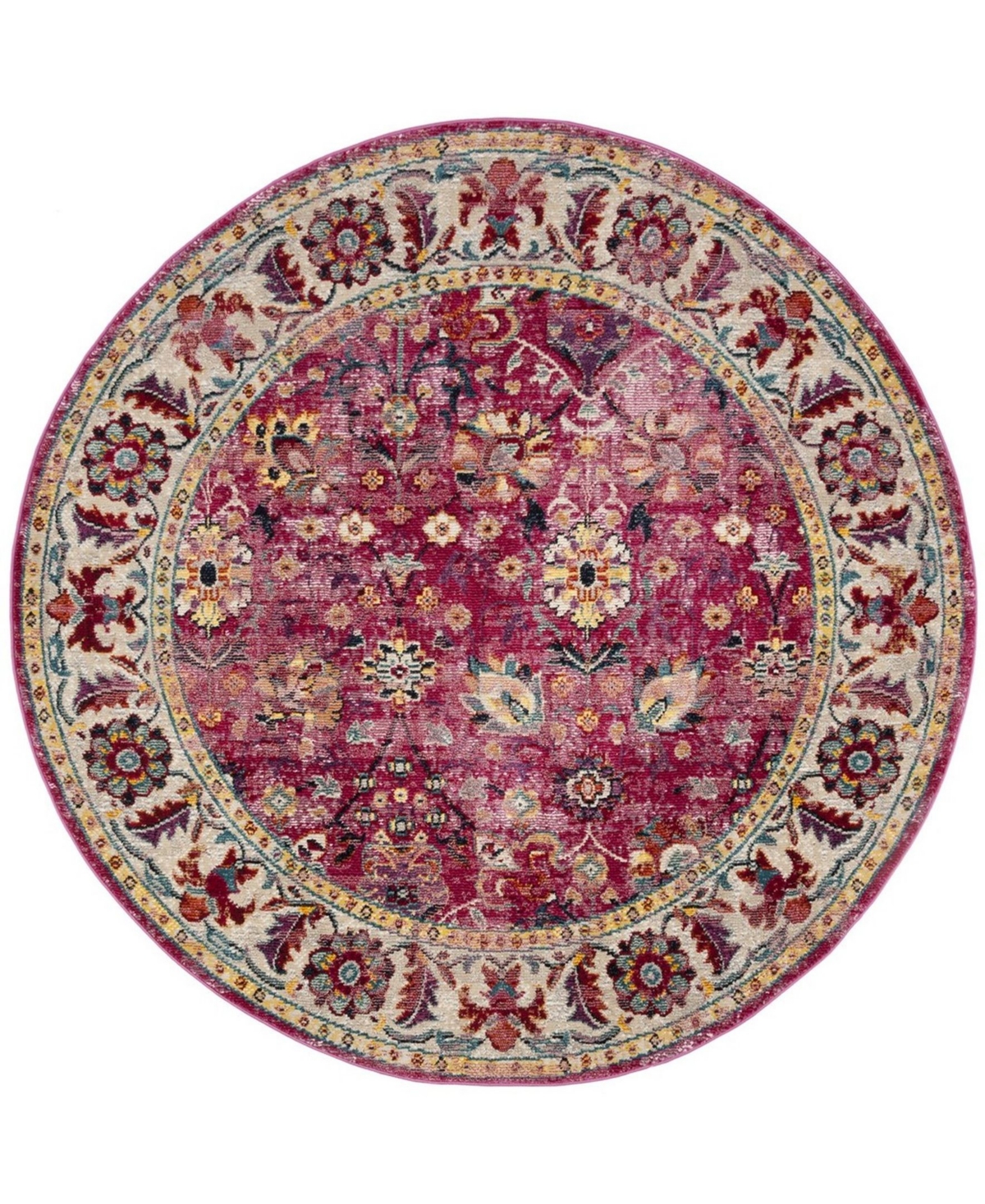 Safavieh Savannah Violet and Gray 7' x 7' Round Area Rug - Violet