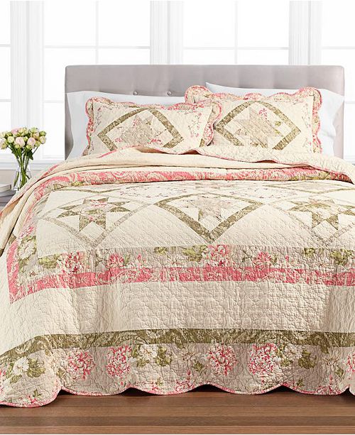 Martha Stewart Collection Star Patchwork Twin Bedspread Created