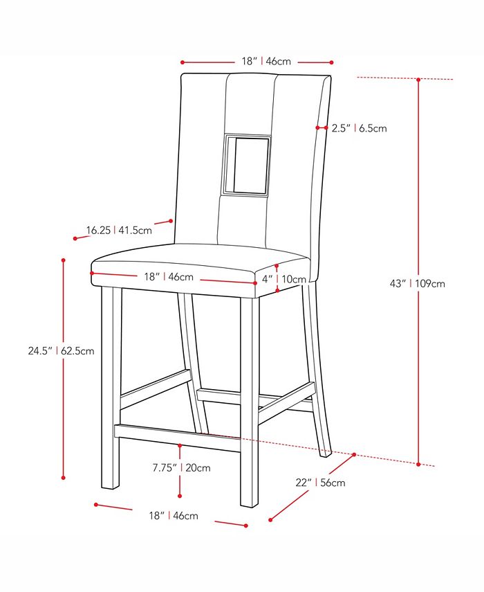 CorLiving Leatherette Counter Height Dining Chairs, Set of 2 Macy's