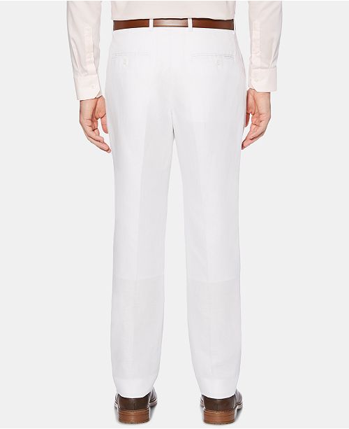 Perry Ellis Men's Portfolio Modern-Fit Linen/Cotton Solid Dress Pants ...