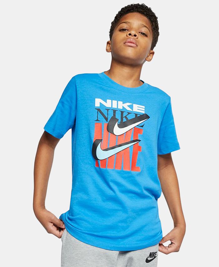 Nike Big Boys Swoosh Graphic Cotton T-Shirt - Macy's