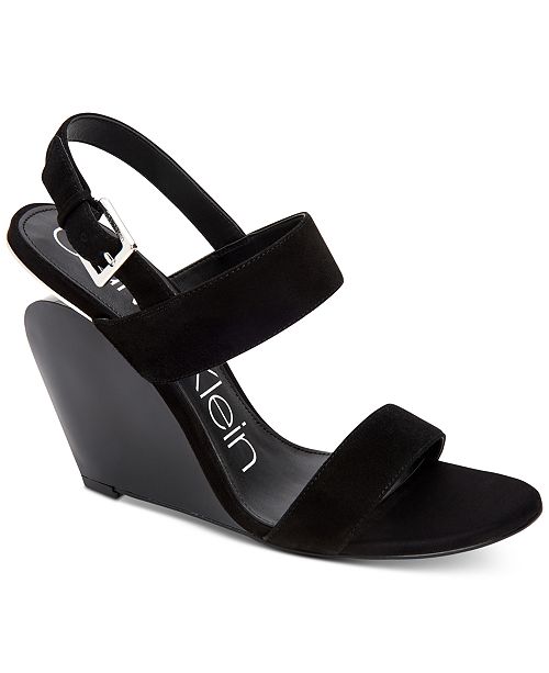 Calvin Klein Women's Leslie Wedge Sandals & Reviews - Sandals & Flip ...