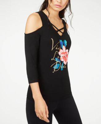 Thalia Sodi Graphic Cold Shoulder Top Created for Macy s Macy s