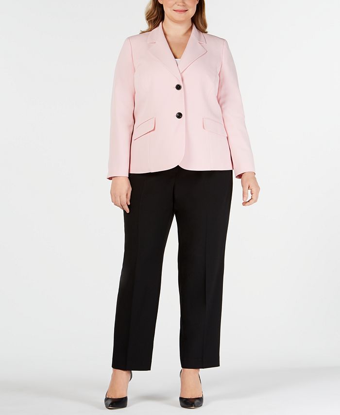 Le Suit Plus Size Two-Button Pantsuit - Macy's
