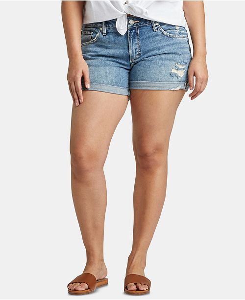 Silver Jeans Co. Plus Size Boyfriend Jean Shorts & Reviews - Shorts ...