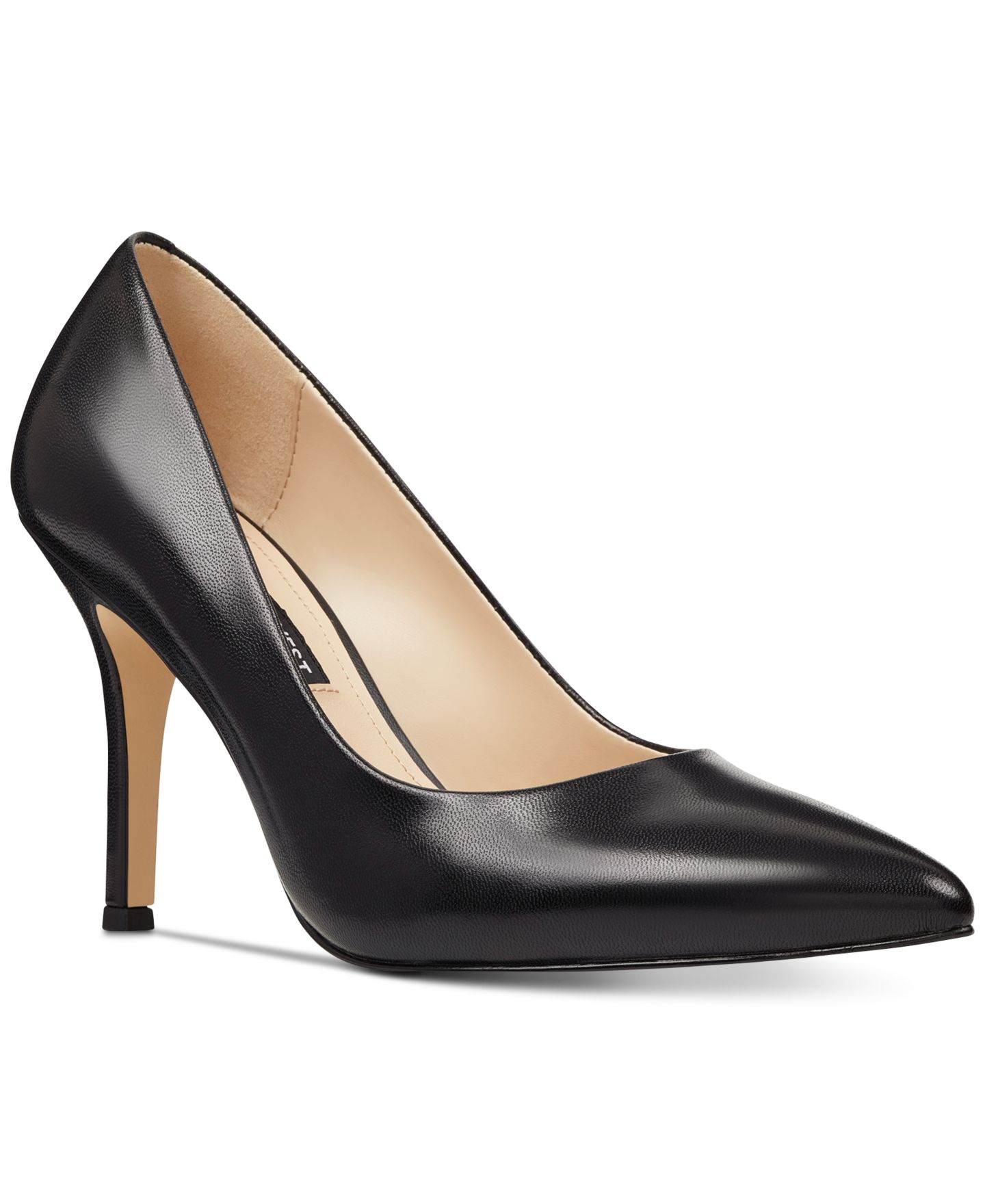 Женские туфли Nine West Flax Pointy Toe Stiletto Pumps, цвет: Чёрный кожаный — фото 1