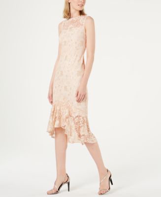 Calvin Klein Lace Overlay Midi Dress - Macy's