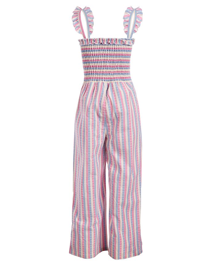 Epic Threads Big Girls Smocked Striped Jumpsuit, Created for Macy's ...