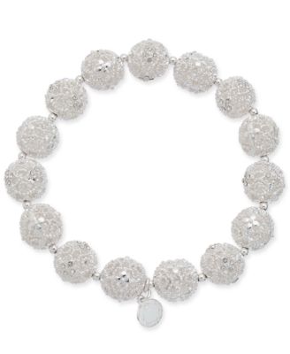 Photo 1 of Charter Club Silver-Tone Filigree Ball Stretch Bracelet, Created for Macy's