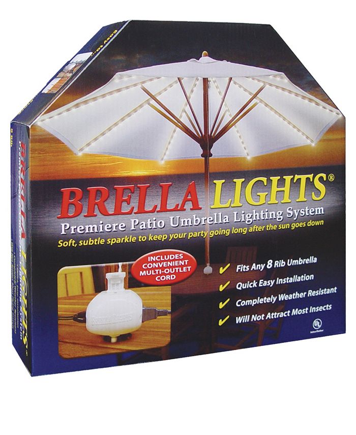 Blue Star Group - BRELLA LIGHTS - Patio Umbrella Lighting System With Power Pod, 8-Rib Model