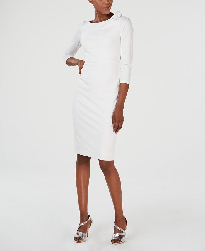 Calvin klein shoulder tie sheath dress cheap