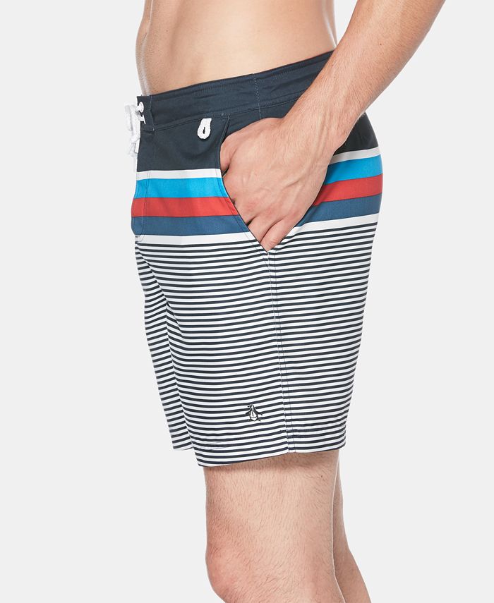 Original Penguin Men's Stripe Swim Trunks Macy's