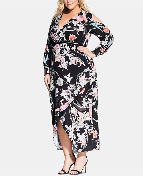 City Chic Plus Size Midnight Print Maxi Dress Reviews Dresses
