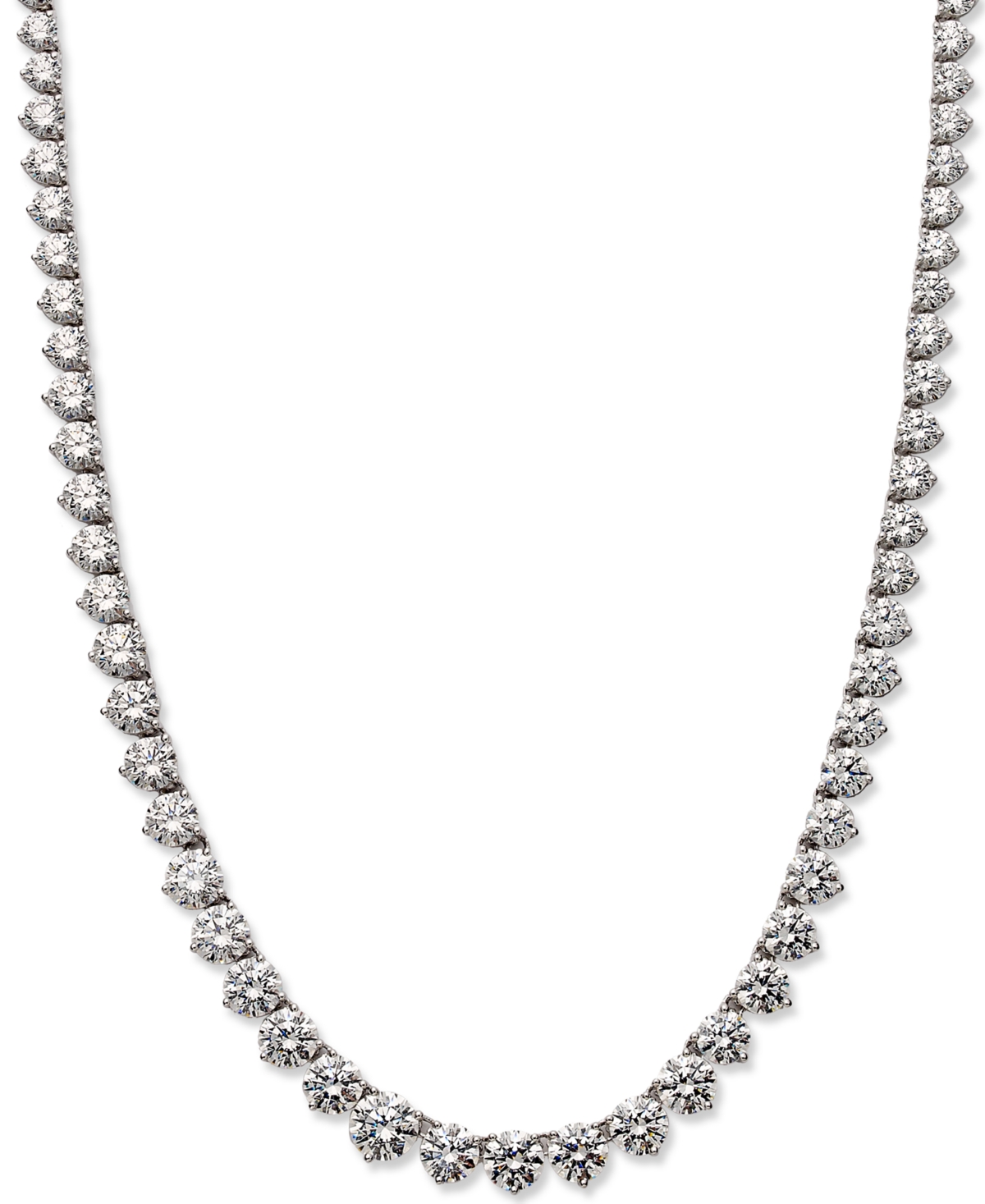 Shop Arabella Sterling Silver Necklace, Cubic Zirconia Necklace (53 Ct. T.w.)
