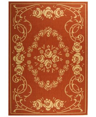 Courtyard CY1893 Terracotta and Natural 8' x 11' Sisal Weave Outdoor Area Rug