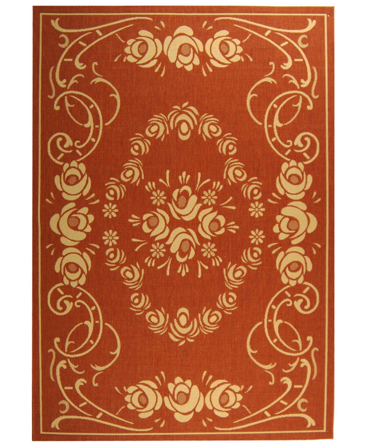 Safavieh Courtyard Cy1893 Terracotta And Natural 8' X 11' Sisal Weave Outdoor Area Rug In Red
