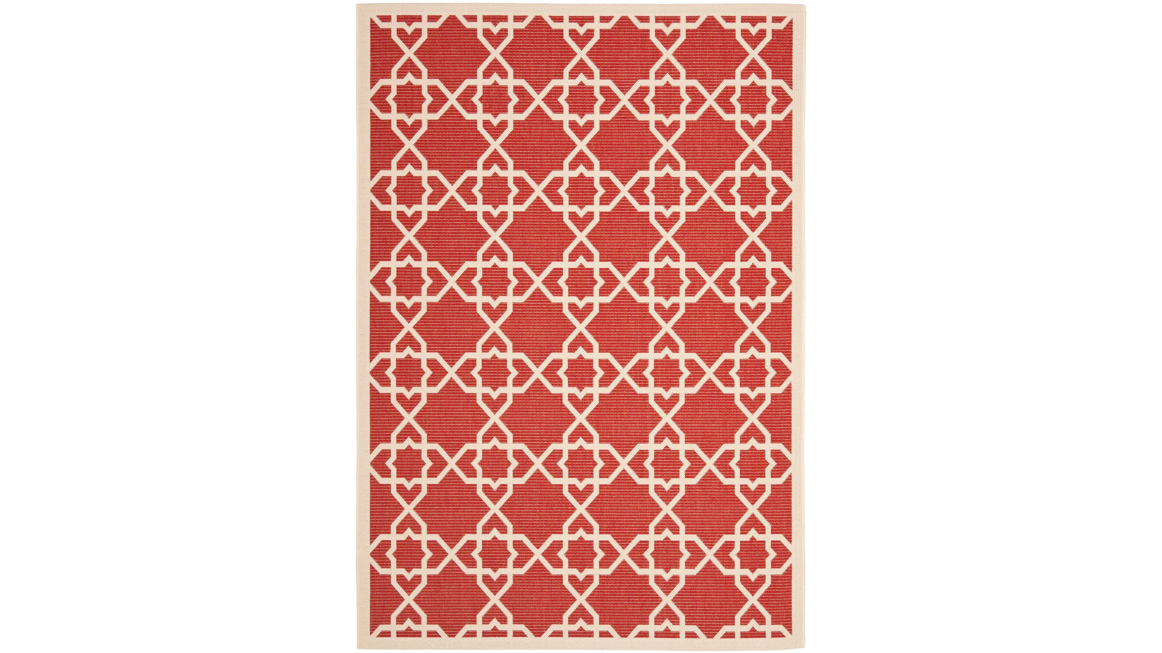 Safavieh Courtyard CY6032 Red and Beige 8' x 11' Outdoor Area Rug