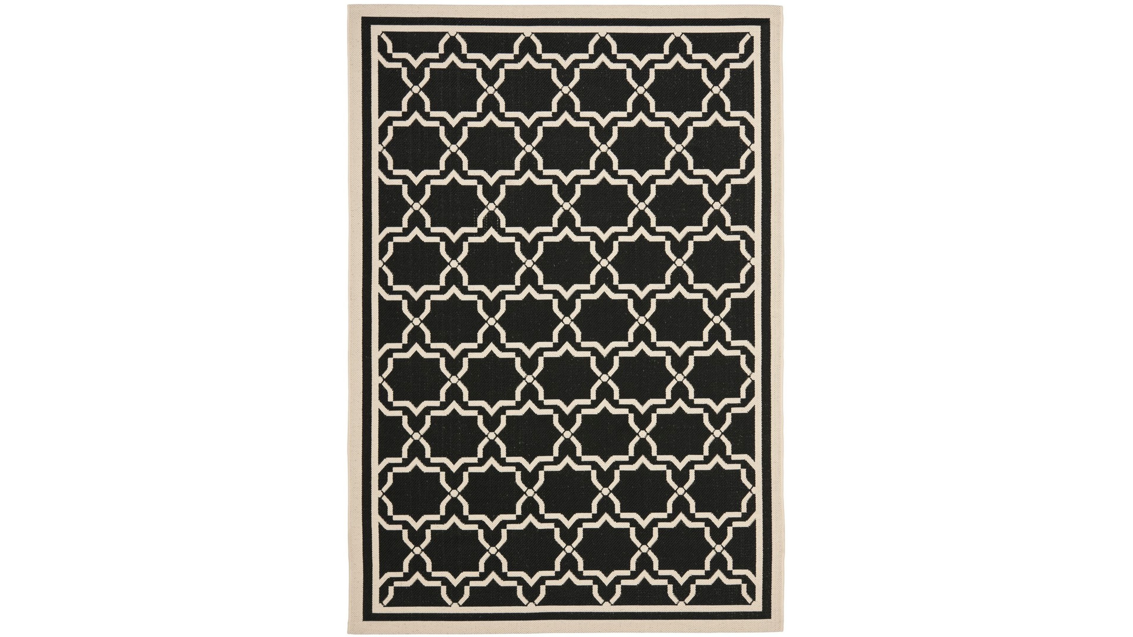 Safavieh Courtyard CY6916 Black and Beige 8' x 11' Outdoor Area Rug